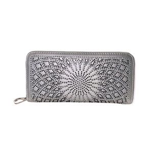 Silver floral rhinestone fashion bling wallet